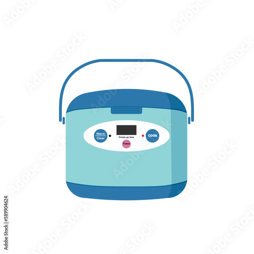 Electric rice cooker flat illustration vector in pastel color. Cooking electric utensil colored icon. Set of colorful symbols for kitchen concept. Kitchen gadgets. Kitchen devices.