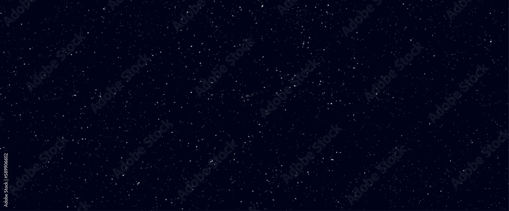 Night starry sky, dark blue space background with stars. Infinity Space. Vector illustrator