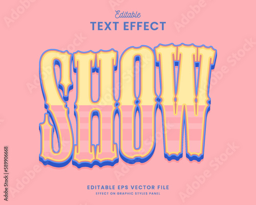 decorative show editable text effect vector