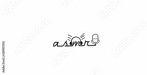 asmr logo with headphone icon image download 
