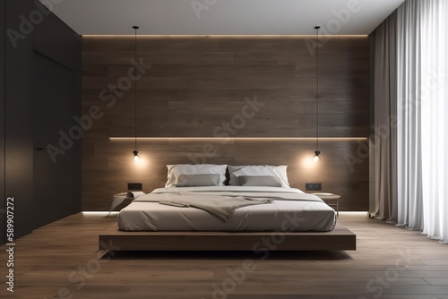 Luxurious large bedroom  Generative AI