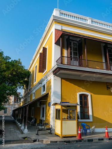 Photo Of Beautiful city architecture indo-france Pondicherry India photo