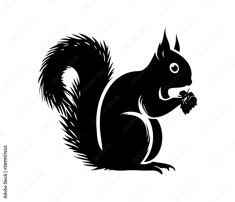 Squirrel Face, Silhouettes Squirrel Face SVG, black and white Squirrel vector Squirrel Face, Silhouettes Squirrel Face SVG, black and white Squirrel vector