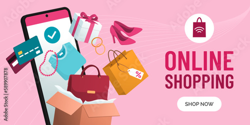 Online shopping app promotion banner
