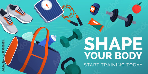Gym bag and workout equipment