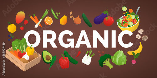 Organic vegetables and fruits concept