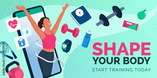 Fitness and training app on smartphone