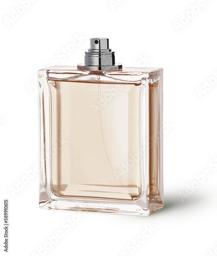 Bottle with toilet water close-up isolated on a transparent background