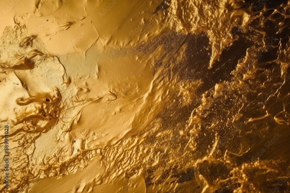 Captivating Closeup of Shimmering Gold Foil from Above, Generative AI Captivating Closeup of Shimmering Gold Foil from Above, Generative AI