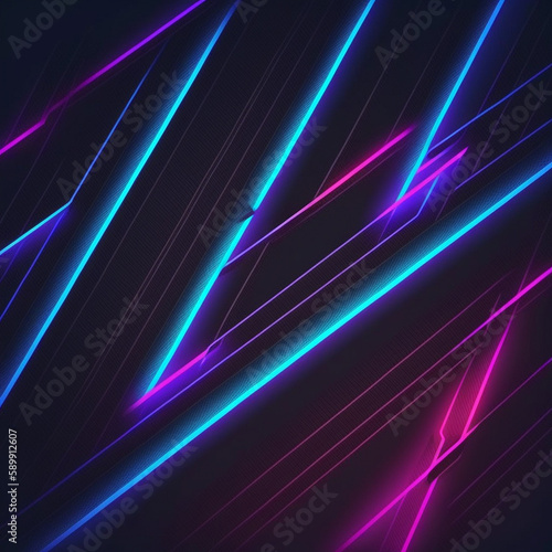 Abstract background with glowing neon lines for a visually stunning and modern aesthetic, Generative AI