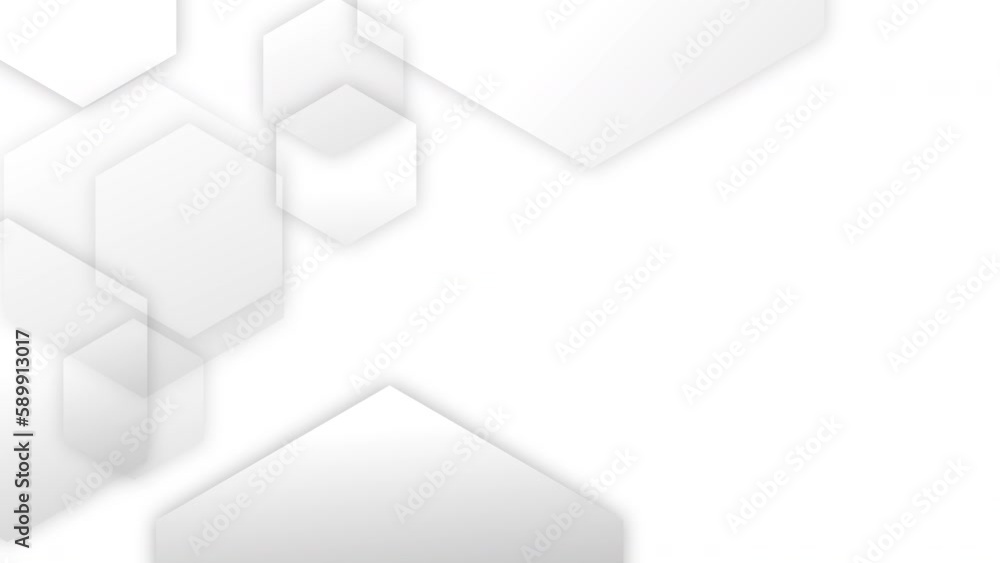 Minimal geometric hexagon motion design on white background loop animation Minimal geometric hexagon motion design on white background loop animation
