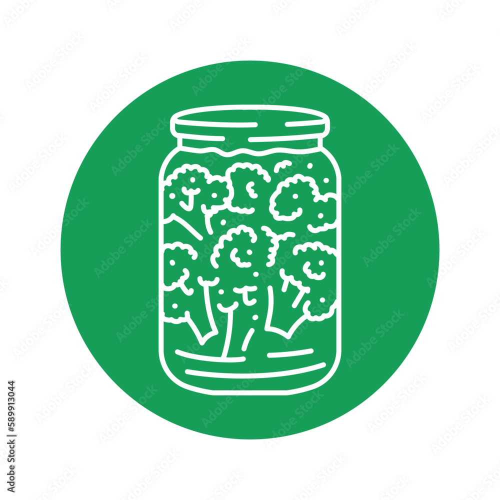 Canned broccoli color line icon. Healthy food. Canned broccoli color line icon. Healthy food.