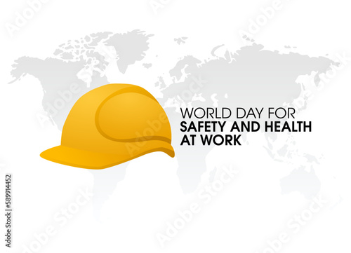 vector graphic of world day for safety and health at work good for world day for safety and health at work celebration. flat design. flyer design.flat illustration.