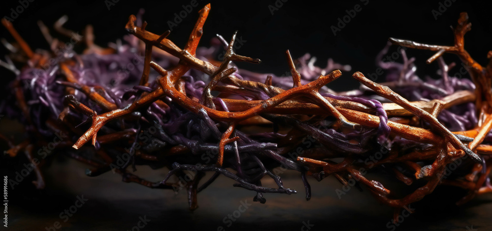 Thorny Wire Amidst Rustic Hues (AI Generated) Thorny Wire Amidst Rustic Hues (AI Generated)