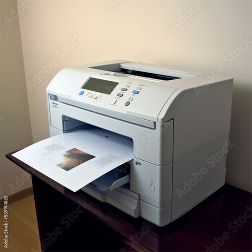 Xerox, fotocopiadora, impressora e scanner  em uma papelaria criado por IA