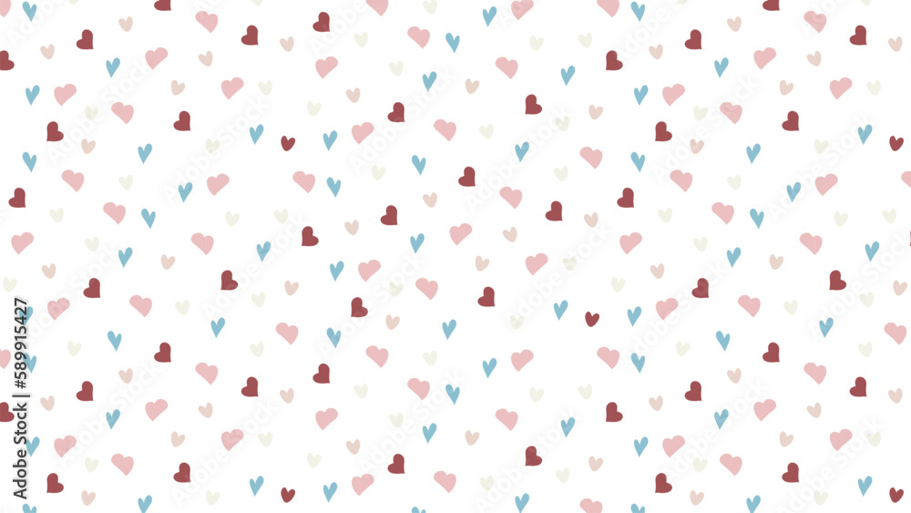 Seamless pattern with hearts on a transparent background