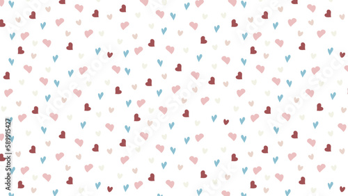 Seamless pattern with hearts on a transparent background
