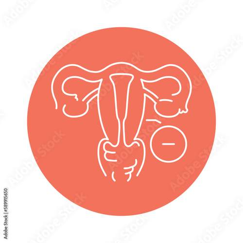 Erosion color line icon. Gynecology problem