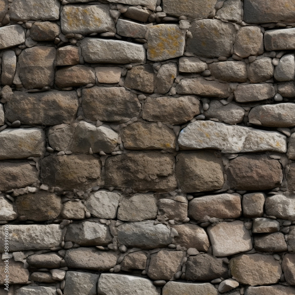 Obraz premium ancient japanese stone wall tile 2 - Repeating Tile