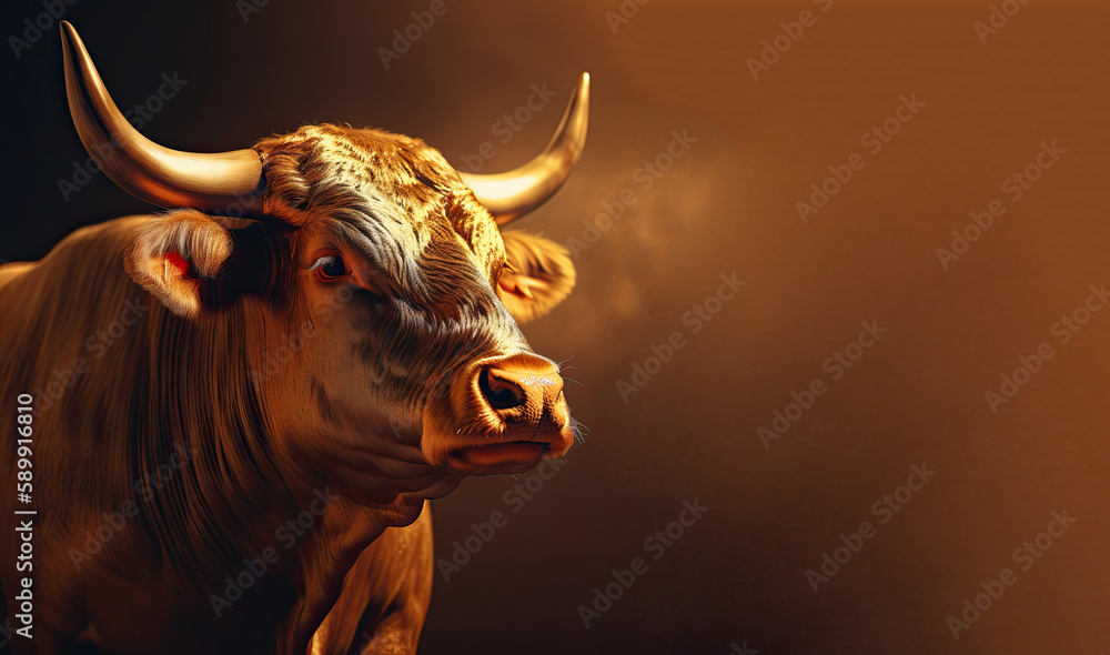 AI generated illustration of golden Bull AI generated illustration of golden Bull