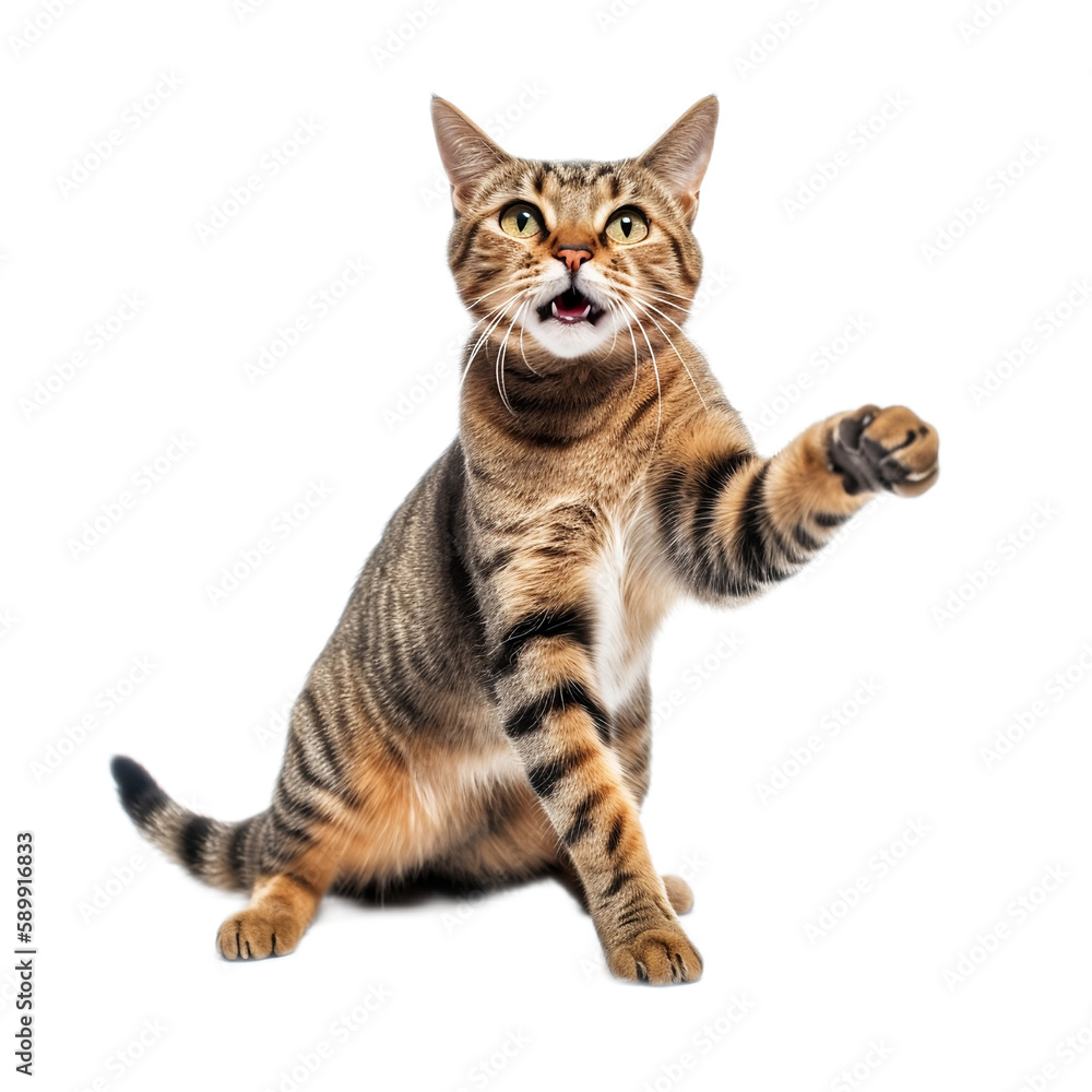 playful cat isolated on transparent background