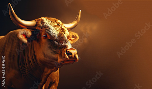 AI generated  illustration of golden Bull