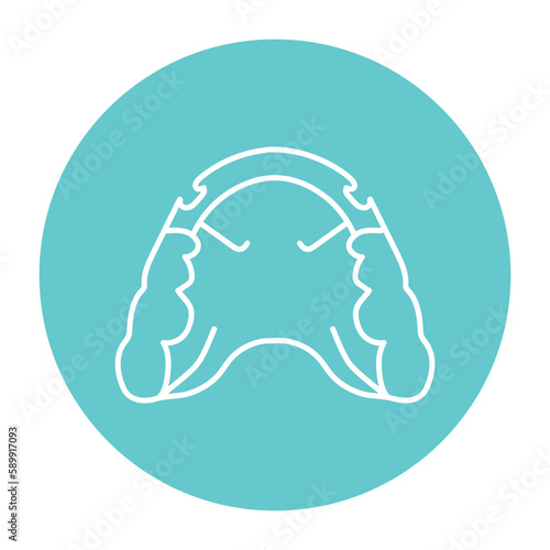Hawley retainer line icon. Dental prosthetic.