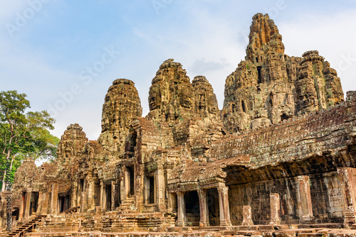 Ruins of Bayon temple in Angkor Thom, Cambodia