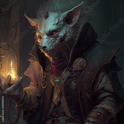 Fényképezés Gnoll Sorcerer's Intimate Conjuring Pose with Eldritch Focus