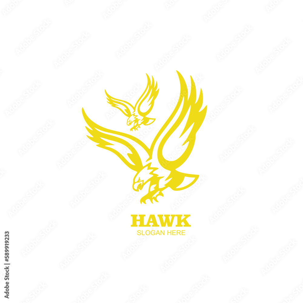 Free vector hawk design logo icon illustration Free vector hawk design logo icon illustration