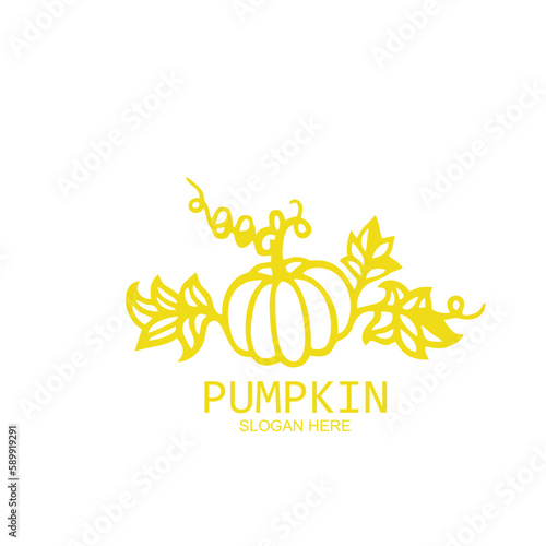 Free vector pumpkin design logo icon illustration