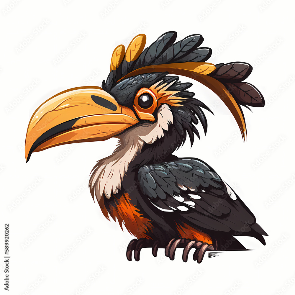 Fototapeta premium Hornbill. Generative AI