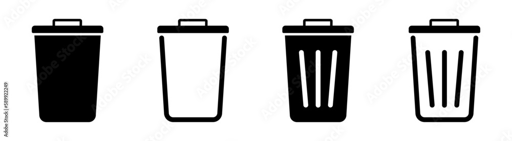 Garbage box for design. Basket simple vector icon. Trash vector illustration. Garbage box for design. Basket simple vector icon. Trash vector illustration.