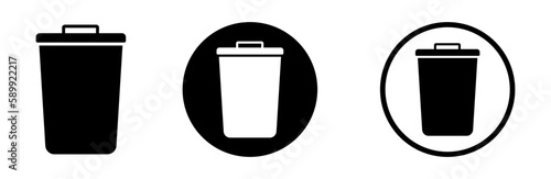Garbage box for design. Basket simple vector icon. Trash vector illustration.