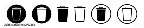 Garbage box for design. Basket simple vector icon. Trash vector illustration.