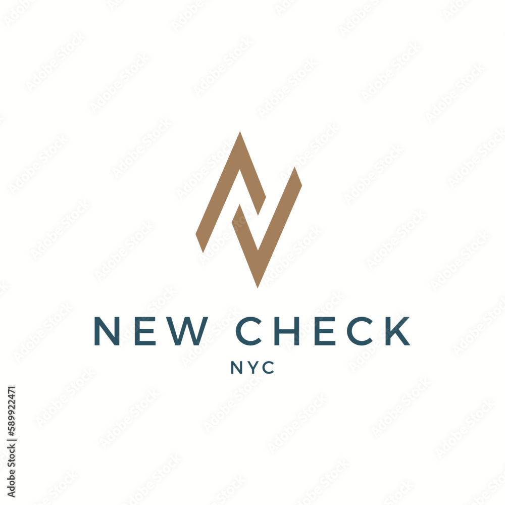 Check logo. Minimalist Modern Letter N Check Logo Luxury Check logo. Minimalist Modern Letter N Check Logo Luxury