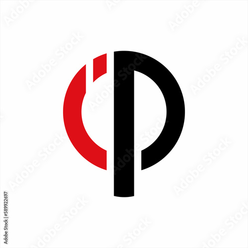 I P letter vector logo design with circle concept.