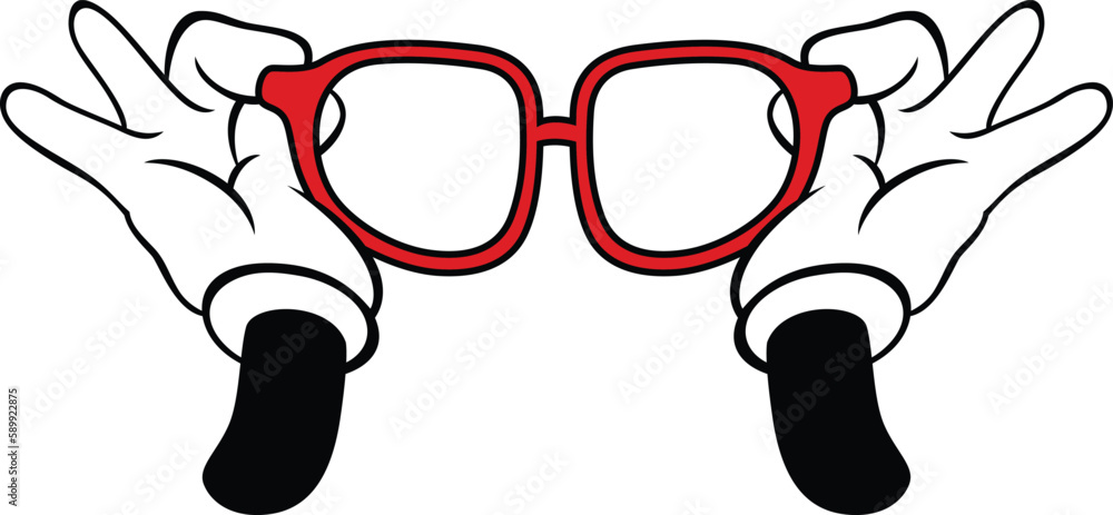 cartoon hands with glasses Stock Vector | Adobe Stock