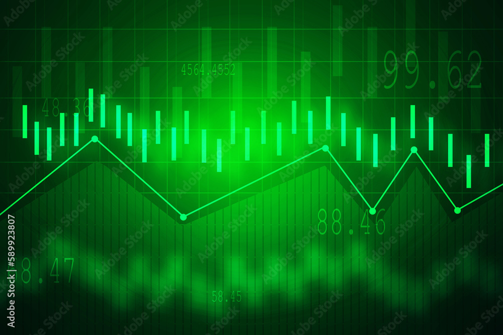 Naklejka premium 2d rendering Stock market online business concept. business Graph 