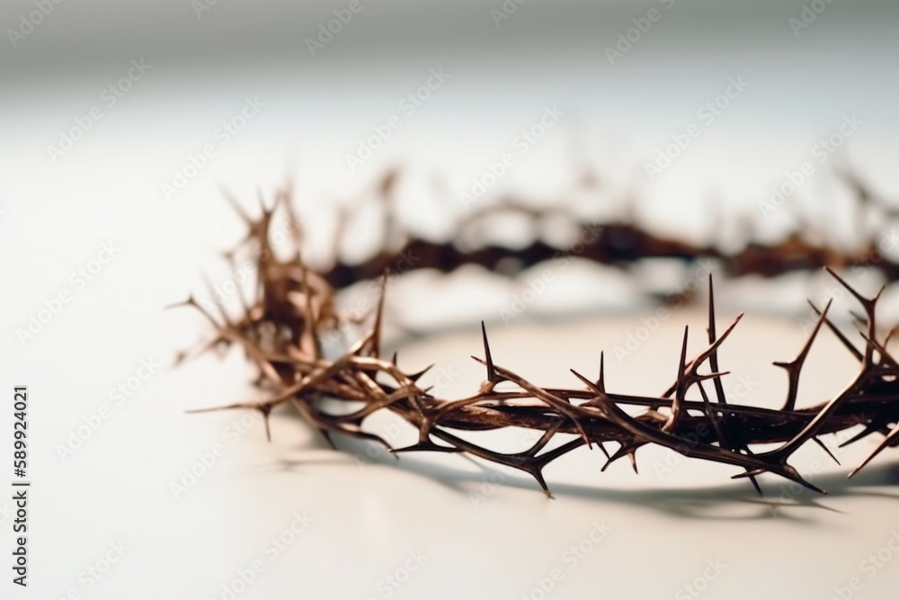 Fototapeta premium Jesus Crown of thorns. Generative AI illustration