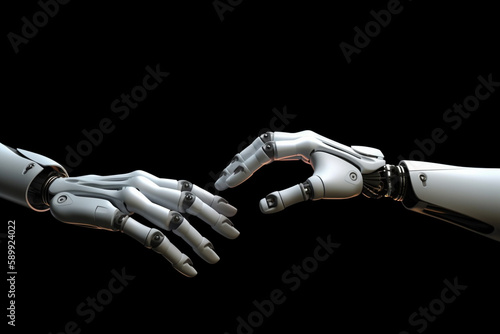Bionic or robot hands. Generative AI illustration