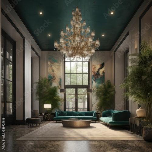Luxury hotel lobby interior design