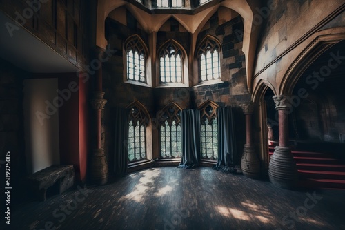Inside the Castle of Camelot in the 9th Century: A Professional Color Gradient Image photo