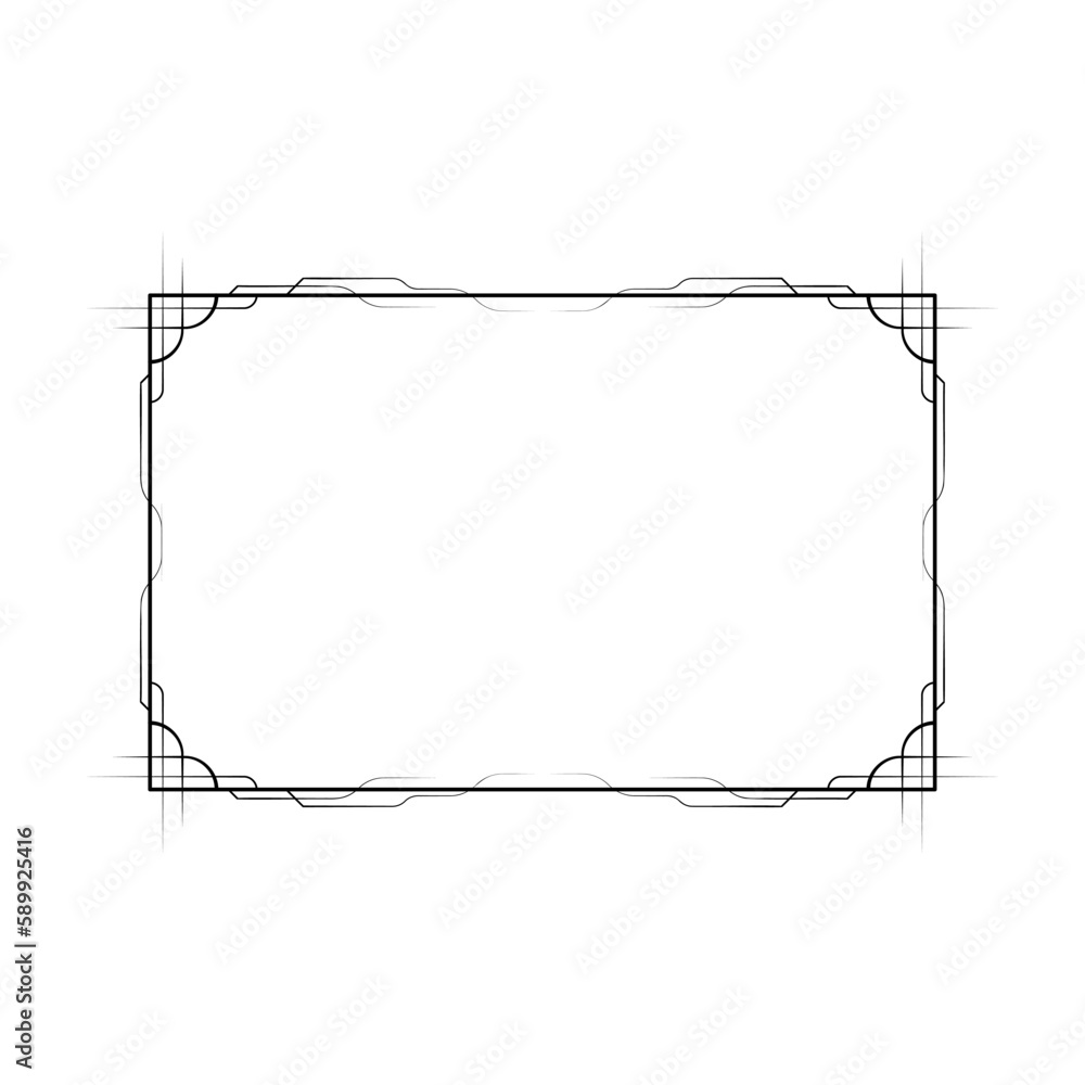 Abstract Black Simple Line Rectangular Frame Doodle Outline Element Vector Design Style Sketch Isolated Illustration For Wedding And Banner Abstract Black Simple Line Rectangular Frame Doodle Outline Element Vector Design Style Sketch Isolated Illustration For Wedding And Banner