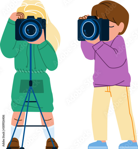 kid photographer vector
