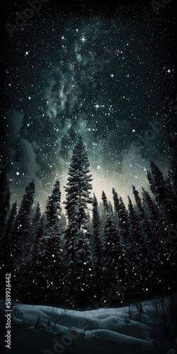 Starry Winter Night: A Celestial Tapestry of Dust and Stars