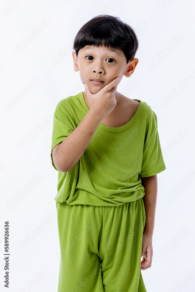 Portrait of cute Asian boy. Little boy isolated on white background. Boy fun on white background Portrait of cute Asian boy. Little boy isolated on white background. Boy fun on white background