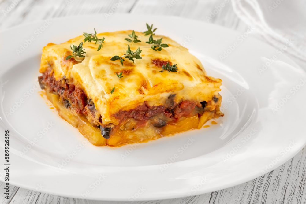 Moussaka eggplant potato based dish Moussaka eggplant potato based dish