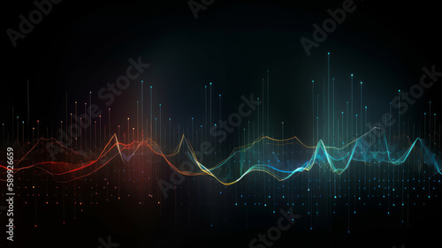 Abstract music equalizer background. Illustration AI Generative.