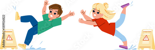 kid wet floor vector